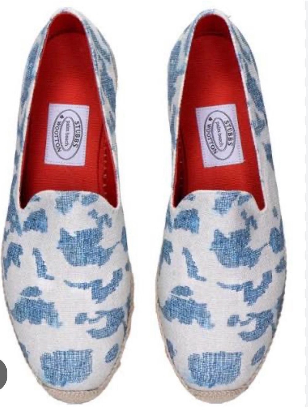 Stubbs & Wootton Blue Patterned Slip-On Espadrilles